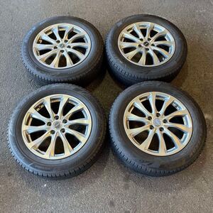 【5643】★ 215/60R17 4本セット冬タイヤBRIDGESTONE BLIZZAK VRX3 バリ山【2021年】アルミンホイール 17X7J PCD114.3/5H