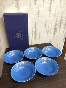 ■新品■ 橘吉/たち吉/TACHIKICHI 花浅葱 小鉢 5客 箱付き 食器/テーブルウェア
