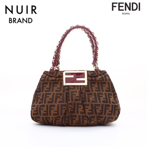 フェンディ FENDI ハンドバッグ ズッカ ミアチェーン ブラウン