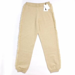 【タグ付き・新品・定価39,600円】LOEFF W 9G fringe knit pants フリンジ ニットパンツ フリーサイズ CREAM 8814-106-0115 ロエフ