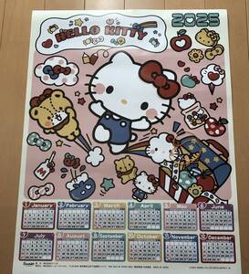 ★キティ★2025年★カレンダー★B3サイズ☆HELLO KITTY☆515mm×364mm☆壁貼りタイプ