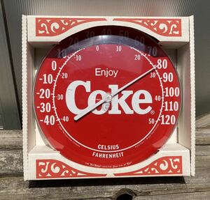 レア！1984年製！US直輸入！本場！コカコーラ！壁掛 温度計！当時物 vintage Coca-Cola ムーンアイズ ネオン ガレージ 時計 看板 サイン