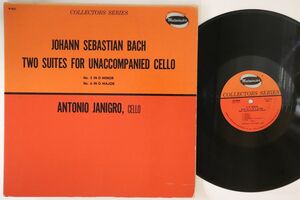 米LP Antonio Janigro Bach: Two Suites For Unaccompanied Cello: No. 2, No. 6 W9002 WESTMINSTER /00260