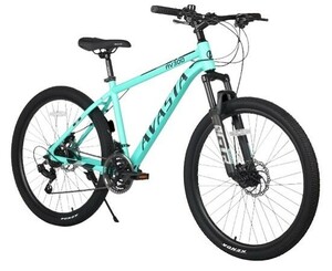 1円スタート AVASTA マウンテンバイク MTB 自転車 AV300 シマノ製変速 21段変速 前後ディスクブレーキ 衝撃吸収 26インチ ミント D03312