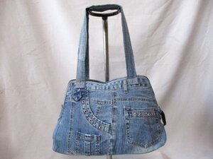 ハンドメイド　リメイク ハンドバッグ◇デニム　MARZO　W38cm