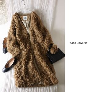 2.4万☆ナノ ユニバース nano universe☆ブークレZIPコート 36サイズ☆M-B 0018