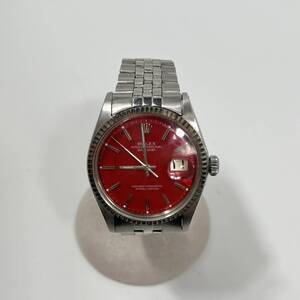 H151 ROLEX ロレックス オイスターパーペチュアル ディトジャスト 1601 リダン文字盤 腕時計 自動巻き 50番台 赤文字盤 メンズ 時計