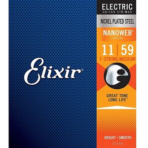 7弦用 Elixir Nanoweb #12106 Medium 011-059 エリクサー コーティング弦 エレキギター弦