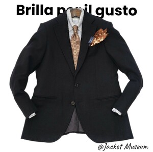 【美品】超高級カシミヤ Brilla per il gusto 秋冬起毛厚手フランネル 46 ブリッラペルイルグスト テーラードジャケット BEAMSFネクタイに