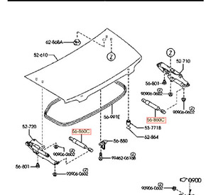 ★在庫わずか★ マツダ 純正 ロードスター MX5 トランク リッド ダンパー 左右セット Rear Trunk Lids Arm 05-2015 Mazda MX-5 JDM