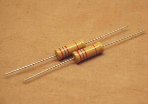 Draloric 2.7K ohm/1.5W 2% Carbon Film Resistors NOS 2pcs.