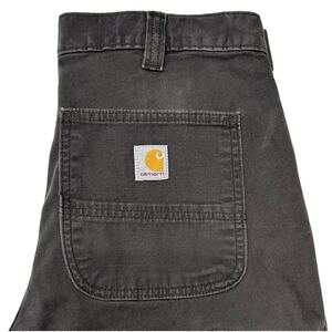 Carhartt カーハート ダックペインターパンツ W34 グレー フェードブラック ワークパンツ (OL255)