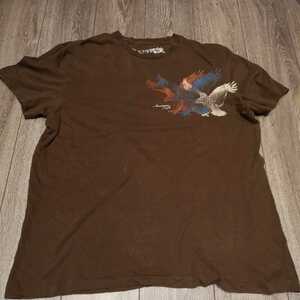 木4★☆　アメリカンイーグル　Tシャツ 半袖Tシャツ　XLサイズ　ブラウン　AMERICAN EAGLE 身幅56着丈74☆★