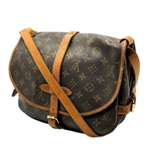 仙17 Louis Vuitton M42256 モノグラム ソミュール 30 ショルダーバッグ ブラウン系 ルイヴィトン LV 斜め掛け クロスボディ かばん