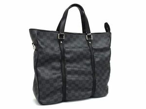 1円 LOUIS VUITTON ルイヴィトン N41259 ダミエグラフィット タダオPM ハンドバッグ トートバッグ レディース メンズ ブラック系 BI5892