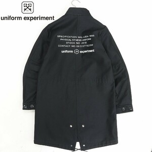 ◆uniform experiment ユニフォーム エクスペリメント 18SS STAND COLLAR MODS COAT ソフ スタンドカラー モッズ コート 黒 ブラック 1