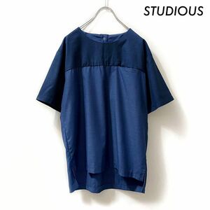 【送料無料】STUDIOUS ステュディオス★半袖プルオーバーシャツ デニム切替 メンズ