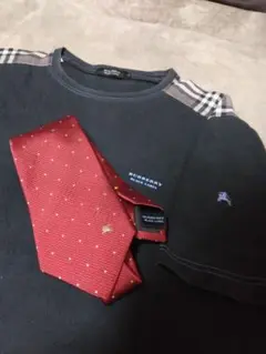 正規品Burberry Check TShirt & Red Tie set