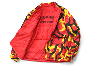 【送料無料】未使用 SUPREME ◆Reversible Puffy Work Jacket 赤 S リバーシブル ジャケット カモ 中綿 ナイロン シュプリーム◆WX11