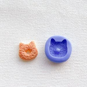 448 猫ドーナツ型 ねこ パン ネコ クッキー シリコン モールド 樹脂粘土 パーツ デコ ブルーミックス ミニチュア ハンドメイド スイーツ