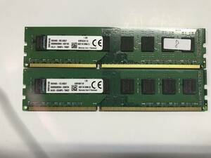 8★中古品 BIOS確認 デスクトップPC用 メモリーkingston KVR16LN11/8 PC3L-12800U 8GBx2枚★