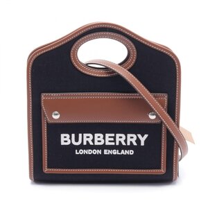 バーバリー MICRO POCKET BAG ブランドオフ BURBERRY キャンバス ハンドバッグ キャンバス/レザー 中古 レディ