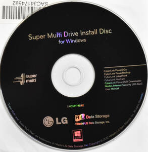 LG電子 DVDマルチドライブ付属 Super Multi Drive Install Disc (DVD書込みソフト Power2GO) 2012年製 (管:DN07 x2s