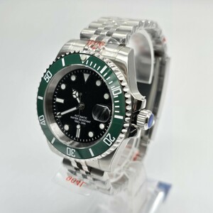 新品 自動巻 Tandorio ノーロゴ 緑黒 グリーン ブラック SEIKO NH35 メンズ腕時計 機械式 高級 サファイア風防