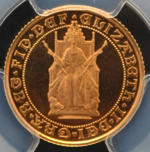 1989年 イギリス ソブリン金貨発行500周年記念　1/2ソブリン　Great Britain PCGS PR68DCAM S-SB3 500th Ann. Soveregn