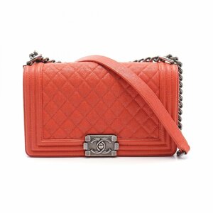 シャネル ボーイシャネル マトラッセ ブランドオフ CHANEL レザー ショルダーバッグ キャビア 中古 レディース