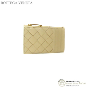 ボッテガ ヴェネタ （BOTTEGA VENETA） イントレチャート ファスナー付きカードケース コインケース 小銭入れ 680613 ポリッジ（新品）