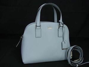 1円 ■美品■ kate spade ケイトスペード PXRU8262 キャメロンストリート レザー 2WAY ハンドバッグ ショルダー ライトブルー系 FA8843