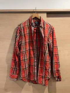 美品　ポロ　ラルフローレン　Ralph Lauren 赤チェックネルシャツ XL