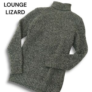 LOUNGE LIZARD ラウンジリザード 秋冬 ウール100%★ タートルネック セーター ニット Sz.3 メンズ グレー　A4T13538_C#K