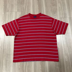 BEAMS MEN BORDER BIG TEE SURF WIDE PLUS SHIRTS ビームス ボーダー ストライプ ビッグ レッド ブルー ホワイト サーフ シャツ 赤 Tシャツ