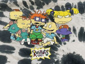 XL/古着 半袖 Tシャツ メンズ アメコミ　RUGRATS コットン グレータイダイ 中古90s アメリカ古着　ビンテージ　USA