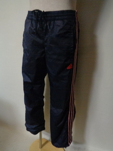 adidas アディダス ナイロン パンツ 裏起毛 TRACK PANTS トラックパンツ 紺 ジャージー イージー ボトムス サイズM