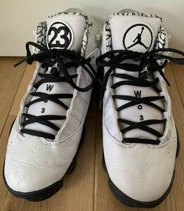 美品 ナイキ ジョーダン NIKE AIR JORDAN 6 RINGS MOTORSPORT DD5077-107 　8インチ 26cm ブラック ホワイト 白 黒