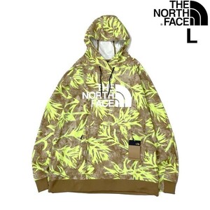 1円～!売切!【正規新品】THE NORTH FACE◆TEKNO LOGO HOODIE パーカー US限定 ストレッチ 裏起毛 アウトドア(L)茶 総柄 181130-49