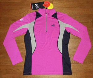 MILLET KOREA ミレー 韓国 トレッキング シャツ 長袖 ハーフジップ エキスパート MXJUT-61474 FUSCHIA 90㎝ 男女兼用 メンズS相当 未使用品