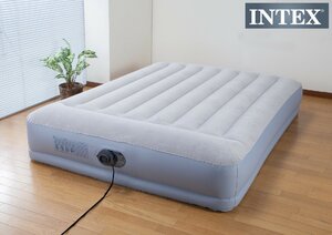 新品＠インテックス社製 NEWピローレスト電動エアーベッド クィーン(寝具 防災用品 アウトドア キャンプ 寝心地 コンパクト 来客用)