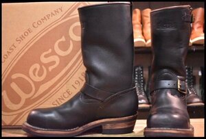 【7.5E 箱付 良品 15年】WESCO ウエスコ カスタムボス ブラック 黒 ビブラム430シングル 11インチハイト エンジニア ブーツ BOSS HOPESMORE