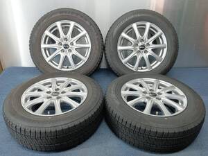 ★7-7.5分山★19年製★ ブリヂストン VRX2 195/65R15　社外ホイール 15×6J +43 5H-100 スタッドレス インプレッサ・プリウス等　G822