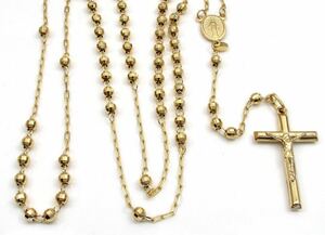 10K yellow gold Ball Rosary Chain ロザリオ ゴールドチェーン ネックレス ボールチェーン 喜平 10金 icebox trax avalanche