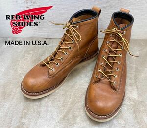 美品！アメリカ製【RED WING】レッドウイング「No.2904 LINEMAN（ラインマン）」オロレガシー 6inch レザー ワークブーツ/9D(27.0)