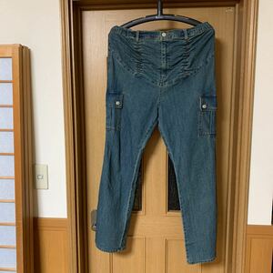 Advan ageマタニティジーンズ 妊婦 サイズL ヒップ92-106 腹囲89-110股下丈74 中古品 美品 1シーズン使用 送料無料