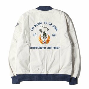 美品 BuzzRicksons バズリクソンズ 2018年 PEANUTS スヌーピー ツアージャケット SNOOPY TOUR JACKET BR14073 オフホワイト 42(XL) 東洋