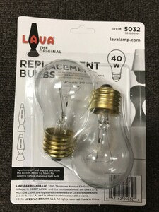 ラバライト 純正 専用 電球 40W Lava Light Lamp ラーバランプ 40ワット用 17 16.3インチ用 2個セット