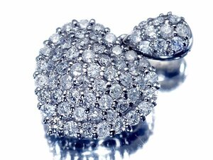 【ジュエリー極】豪華ハートデザイン！天然ダイヤモンド1.00ct 高級K18WGペンダントヘッド a760ko【送料無料】