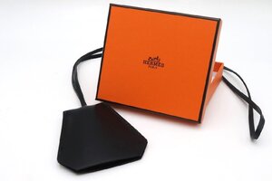 【行董】HERMES エルメス クロシェット キーケース キーリング ブラック レザー ネックストラップ ブランド 箱付き AF338BOI20